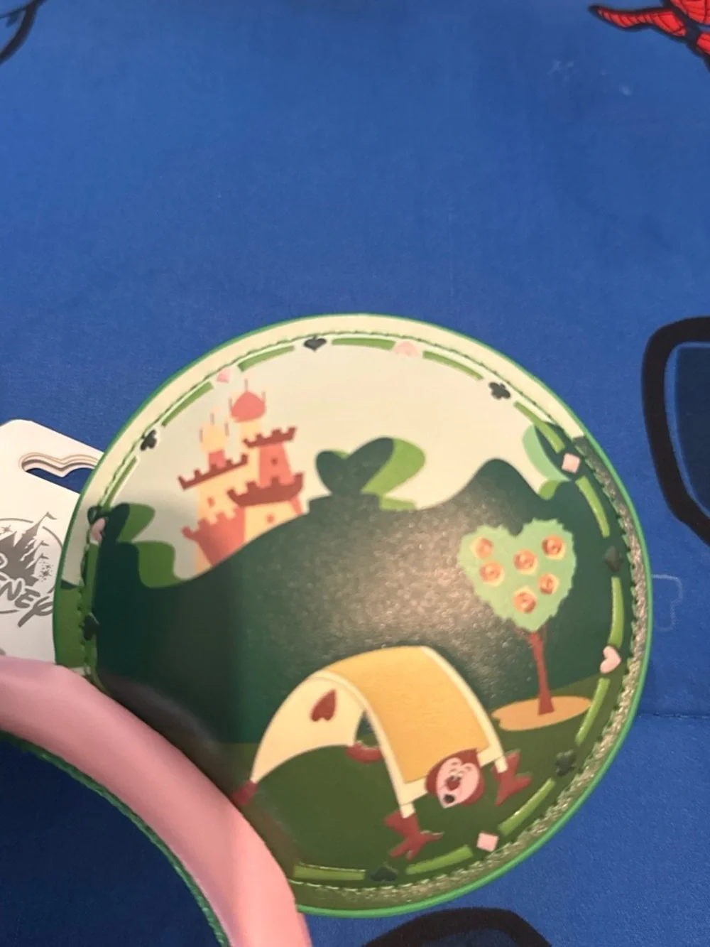 Disney Alice in Wonderland Green Ear Headband with Pink Trim